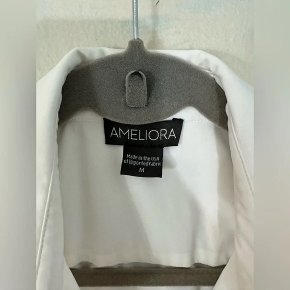 Ameliora The Annie White Sleeveless Button Down Washable Shirt Size Medium - Picture 7 of 9